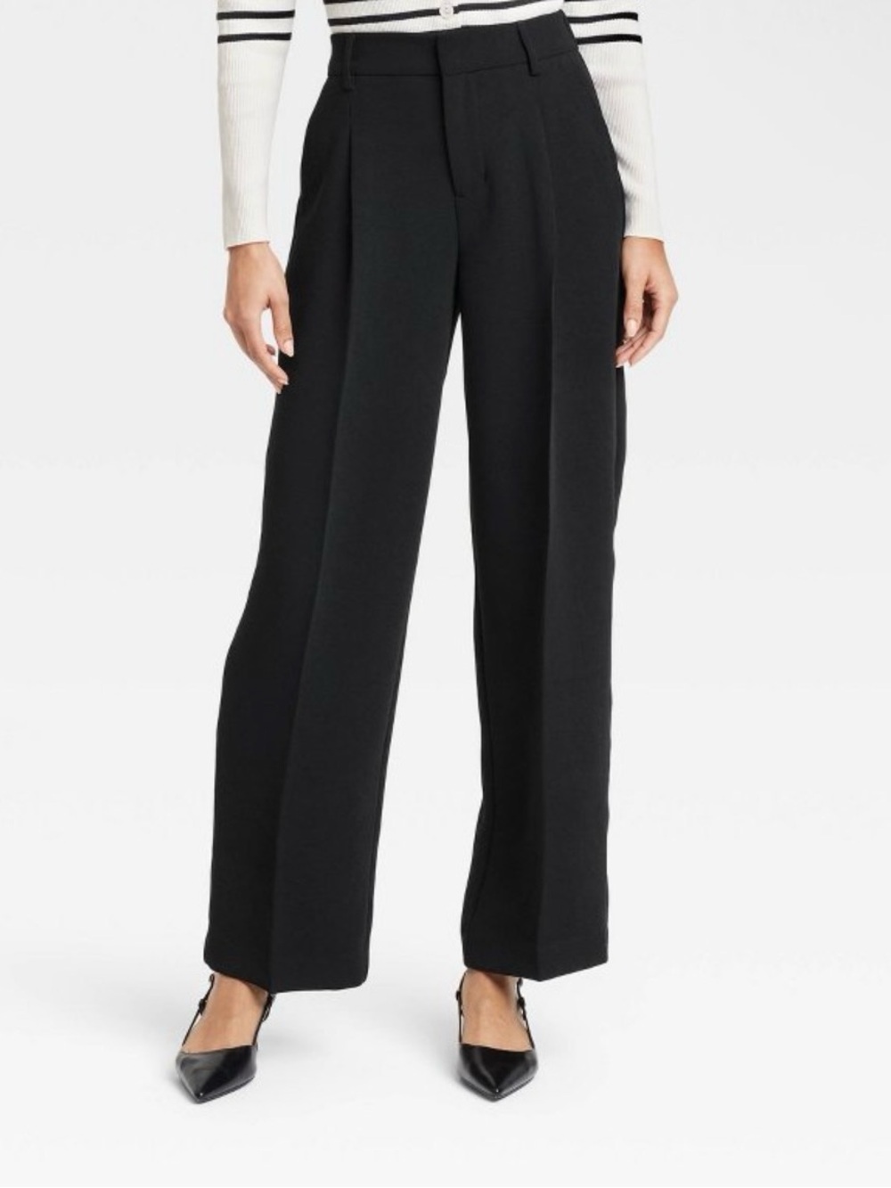 A New Day Women's Signature Crepe Essential Trousers Black Size 8